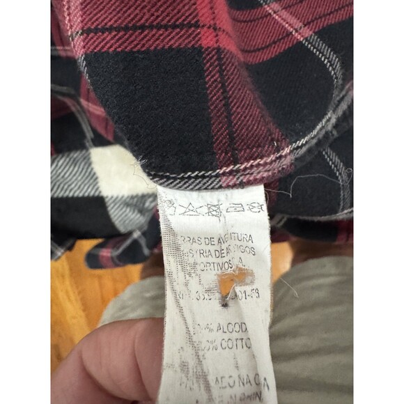 Osklen Rio de Janeiro Mens M Red Plaid Flannel Button Up Shirt Utility Chore - Picture 7 of 9